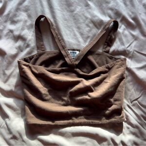 Cotton On Cross-strap Brown Crop Top
